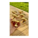 LUCKYHOMES 6lı Midye Serisi Ayaklı Gold Kahve Yanı Lokumluk Makaronluk Şekerlik,Sunum,Kahve,İstiridye İkramlık