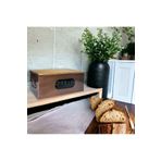 LUCKYHOMES Ahşap Kapaklı Ekmek Kutusu,Ekmeklik Bakır 45X22X