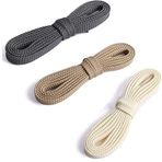 LuckySw Kalın Yağ Ayakkabı Bağı (3 Çift Spor Ayakkabı, Bot ve converse ayakkabı bağcığı değiştirmeleri için, Koyu Gri/Bej/Haki, 47"(120cm)