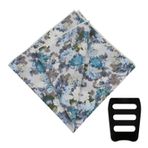 Luckyvestir Çiçek cep kareler erkekler için takım elbise pamuk mendil cep kare tutucu ile ceket düğün parti damat, Gri Mavi Beyaz, 9.84 X 9.84"