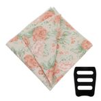 Luckyvestir Çiçek cep kareler erkekler için takım elbise pamuk mendil cep kare tutucu ile ceket düğün parti damat, Krem Pembe Adaçayı, 9.84 X 9.84"