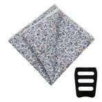 Luckyvestir Çiçek cep kareler erkekler için takım elbise pamuk mendil cep kare tutucu ile ceket düğün parti damat, Tozlu Mavi, açık kahverengi, gri, 9.84 X 9.84"