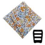 Luckyvestir Çiçek cep kareler erkekler için takım elbise pamuk mendil cep kare tutucu ile ceket düğün parti damat, Turuncu, sarı, beyaz, tozlu mavi, 9.84 X 9.84"