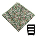 Luckyvestir Çiçek cep kareler erkekler için takım elbise pamuk mendil cep kare tutucu ile ceket düğün parti damat, Yeşil, koyu sarı, beyaz, 9.84 X 9.84"