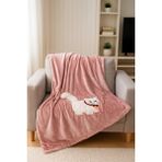 Lucy and Home 3 Boyutlu Kedi Nakışlı Welsoft Tv Battaniyesi 140X180CM - 140 x 180 cm - Pembe