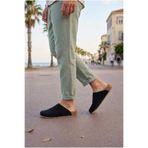 Lucy Shoes JY0556 Ravn Bağcıksız Hakiki Süet Deri Erkek Günlük Mantar Taban Loafer Klasik Ayakkabı HDMT - Siyah