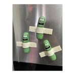 Lucylund Pickle Rick and Morty Turşu Figür Seti - 3'lü Çift Taraflı Bantlı - Dolap ve Buzdolabı Süsü