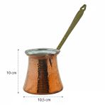 Ludıa El Yapımı 500Ml Dekoratif Büyük Boy Kalın Bakır Cezve (10Cmx10,5Cm)