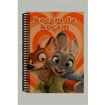 Ludios Zootropolis Kocam da Kocam Spiralli A5 Çizgisiz Kraft Kapaklı Defter (200 Sayfa)
