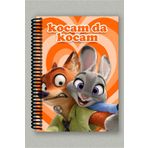 Ludios Zootropolis Kocam da Kocam Spiralli A5 Çizgisiz Tuale Kapaklı Hediyelik Defter (200 Sayfa)