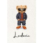 Ludovic: Cahier personnalisé avec prénom Ludovic | Cadeau d'anniversaire pour enfant, garçon, homme, copain ... | Nounours | 110 pages lignée, Petit Format 6x9 pouces (15,24 x 22,86 cm)