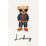 Ludwig: Cahier personnalisé avec prénom Ludwig | Cadeau d'anniversaire pour enfant, garçon, homme, copain ... | Nounours | 110 pages lignée, Petit Format 6x9 pouces (15,24 x 22,86 cm)