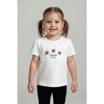 LUESS Kız Bebek %100 Pamuk Çiçek Baskılı Tişört (6 ay - 4 Yaş)