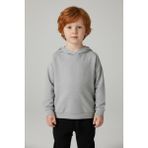 Luess Unisex Çocuk Basic Pamuklu Kapüşonlu Sweatshirt - Gri - 7 - 8 Yaş