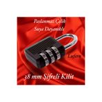 Lufern 38 mm 3 Basamaklı Haneli Şifreli Premium Paslanmaz Çelik Küçük Ekstra Güçlü Şifreli Asma Kilit