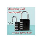 Lufern 50 mm 3 Basamaklı Haneli Şifreli Premium Paslanmaz Çelik Küçük Ekstra Güçlü Şifreli Asma Kilit