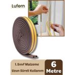 Lufern 6 Metre Kahve Pvc Doğrama Kapı Pencere Soğuk Geçirmez Sızdırmaz Izolasyon Fitil Yapışkanlı 3x2=6 mt - Kahverengi