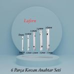 Lufern 6 Parça Kovan Tipi Lokma Anahtarı Buji Boru Seti Civata Çinko Kaplı Lavabo Montaj 8-17 mm Arası - Gri