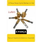 Lufern 6 Parça Premium Titanyum Kaplama Hss Bits Uçlu Kırılmaz A Kalite Paslanmaz Havşa Açma Matkap Uç Seti