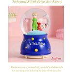 Lufern Dekoratif Küçük Prens Kar Küresi Işıklı Küçük Boy 6.5cm Masa Raf Çalışma Alanı Hediye LED Aydınlatma - Mavi