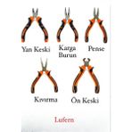 Lufern Mini Takı Bijuteri Seti Dayanıklı Kesme Kıvırma Pense Yan Keski Karga Burun Hobi Alet Takımı 5'li - Çok Amaçlı