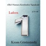 Lufern No 1 Kapı Numarası Kendinden Yapışkanlı Masa Dolap Plastik Ev Posta Kutusu Dış Mekan Daire 3,75 cm - Metalik Gri