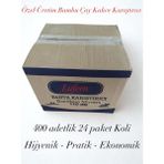 Lufern Özel Üretim Tahta Ahşap Bambu Çay Kahve Karıştırıcı Çubuk Kaşık 11 cm 400 Adetlik 24 Paket Koli - Kahverengi