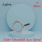 Lufern Premium 12 Metre Tıkanıklık Kanal Açma Klozet Gider Açıcı Boru Temizleme Spiral Tel Susta Manuel Uç
