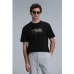 Lufian 111020193 Bianca Siyah Modern Grafik Erkek T-Shirt