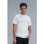 Lufian 111020211 Carlos Kırık Beyaz Modern Grafik Erkek T-shirt