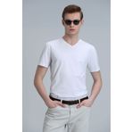 Lufian 111020224 Tuna Beyaz Modern Grafik Erkek T-Shirt