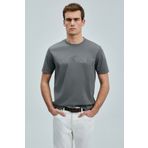 Lufian 111020240 Thınk Modern Grafik Tişort Erkek T-shirt Gri