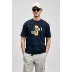 Lufian 111020285 Carl Modern Grafik T- Shirt Tişört Erkek Tişort LACİVERT