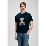 Lufian 111020305 Teddy Modern Grafik T- Shirt Erkek T-Shirt LACİVERT