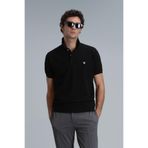 Lufian 111040164-100100 Laon Siyah Günlük Polo Yaka Erkek T-shirt