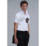 Lufian 111040178 Beyaz Polo Yaka Erkek T-shirt