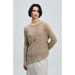Lufian 121090043 Lace Kadın Örme T-Shirt Kadın Tişört VİZON