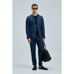 Lufian Alberto Smart Erkek Chino Pantolon Comfort Pileli Lacivert
