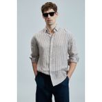 Lufian Alfred Erkek Keten Pamuklu Gömlek Regular Fit - 2XL - Bej