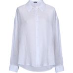 Lufian Barrı Kadın Keten Gömlek - Beyaz - 2XL