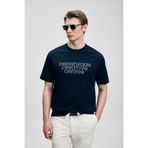Lufian Baskılı Pamuk Karışımlı Oversize Bisiklet Yaka T Shirt Erkek T SHİRT 111020284