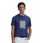 Lufian Bisiklet Yaka Regular Fit Koyu Saks Erkek%100 Pamuk T-Shirt 111020205 M