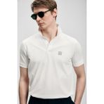 Lufian Carter Smart Erkek Polo Tişört Kırık Beyaz - 4XL