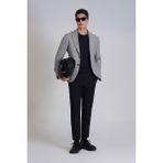 Lufian Daniel Spor Erkek Blazer Ceket Slim Fit Açık Gri - 46