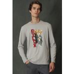 Lufian Dominic Bej Uzun Kol Erkek T-shirt