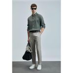 LUFİAN Erkek Regular Fit Pantolon, Bej, 48 Beden