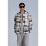 Lufian Fera Erkek Basic Gömlek Slim Fit Gri - 2XL