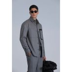 Lufian Hard Erkek Basic Gömlek Slim Fit Gri - XL