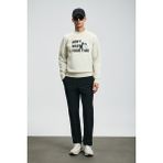Lufian Henry Erkek Sweatshirt - M - Kırık Beyaz