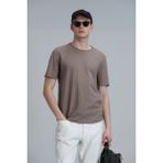 Lufian Junya Erkek Basic Tişört - 4XL - Deve Tüyü